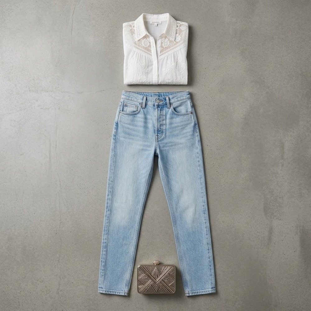 Momcore Amendi Stockholm 30 32 Light Wash Slim Straight Leg Denim Jeans